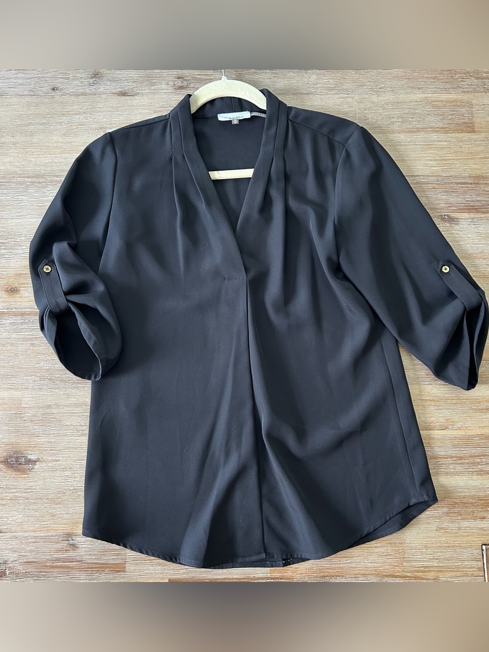 Calvin Klein Black V-Neck Blouse